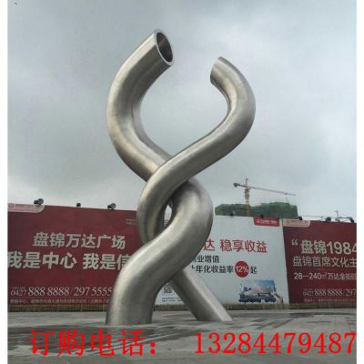 不锈钢圆管扭曲雕塑