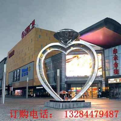 不锈钢钻石戒指雕塑