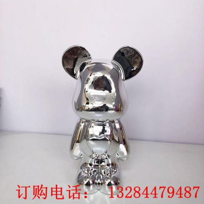 不锈钢镜面卡通熊雕塑