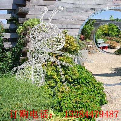 不锈钢镂空编织蚂蚁雕塑