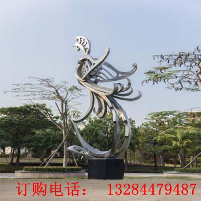 不锈钢抽象凤凰雕塑