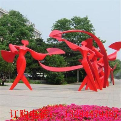 不锈钢抽象人物跳舞雕塑