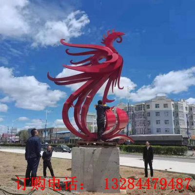 不锈钢抽象凤凰雕塑