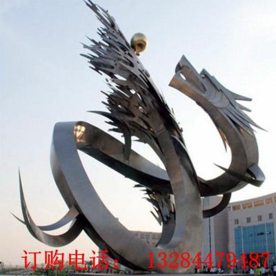 不锈钢抽象龙雕塑