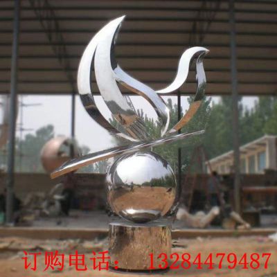 不锈钢抽象鸽子雕塑