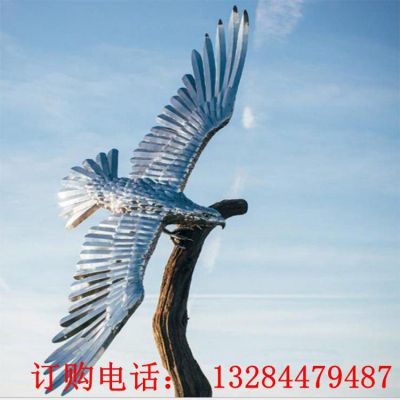不锈钢镜面老鹰雕塑