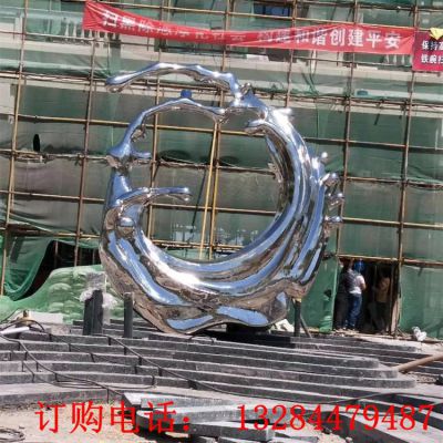 不锈钢镜面海浪雕塑