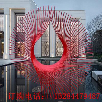 不锈钢圆管凤尾雕塑