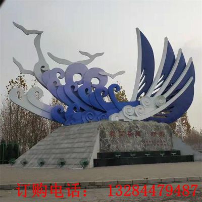 大型不锈钢抽象船帆雕塑