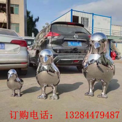 不锈钢镜面鸽子雕塑