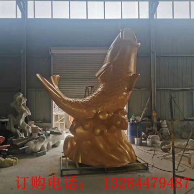 不锈钢鲤鱼跃龙门雕塑