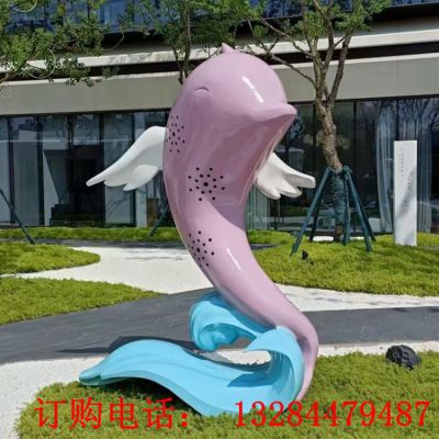 不锈钢卡通海豚雕塑