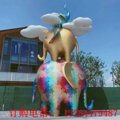 不锈钢卡通大象雕塑
