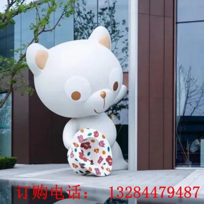 不锈钢卡通小熊雕塑