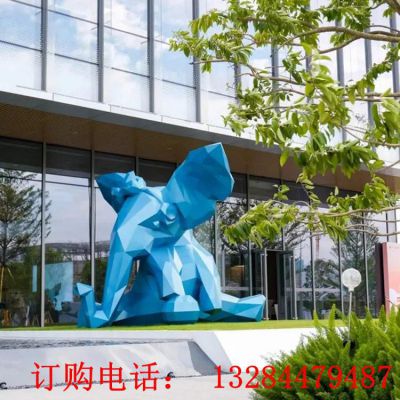 不锈钢几何大象雕塑