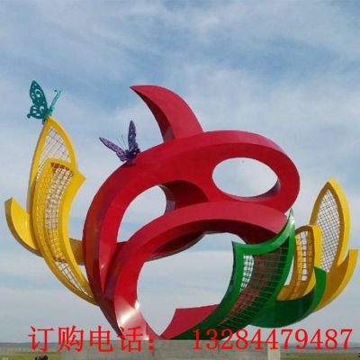 不锈钢抽象飘带蝴蝶雕塑