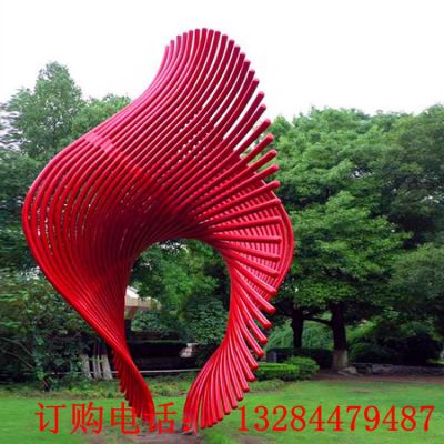 不锈钢圆管凤尾雕塑