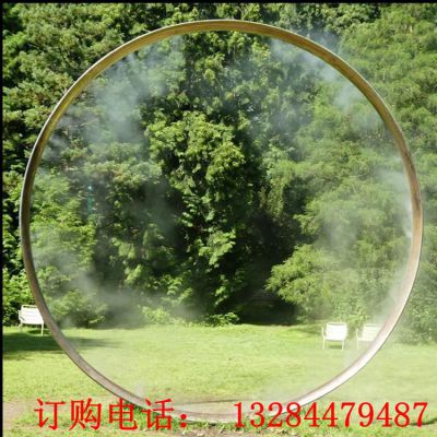 不锈钢圆环喷雾雕塑