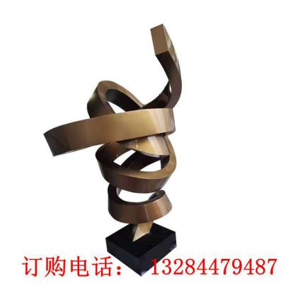 不锈钢抽象飘带雕塑