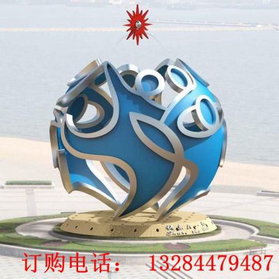 大型不锈钢抽象圆球雕塑