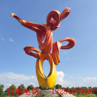 大型不锈钢抽象飘带雕塑