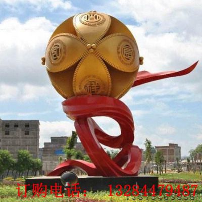 大型不锈钢绣球雕塑