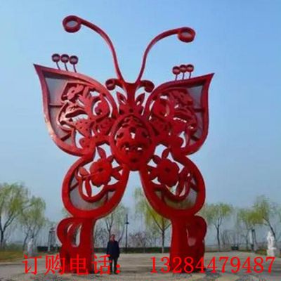 大型不锈钢镂空蝴蝶雕塑