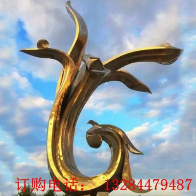 不锈钢大型喇叭花雕塑