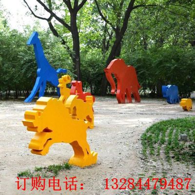 不锈钢剪影大象雕塑
