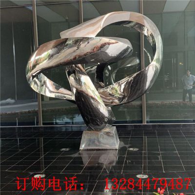 不锈钢镜面飘带雕塑