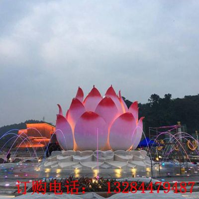 大型不锈钢荷花雕塑