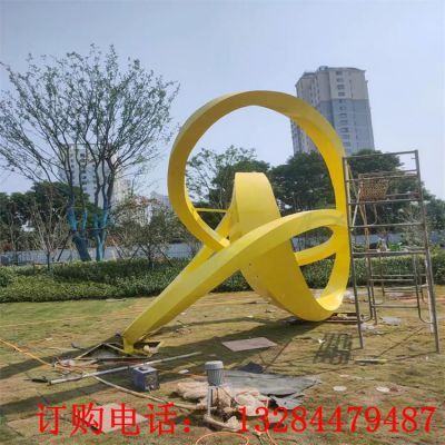 不锈钢抽象飘带雕塑