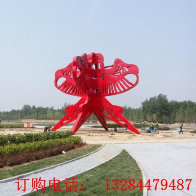 大型不锈钢镂空风筝燕子雕塑