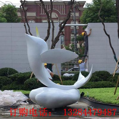 不锈钢海豚雕塑