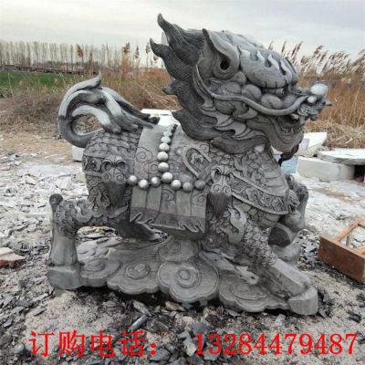 石雕大理石麒麟雕塑