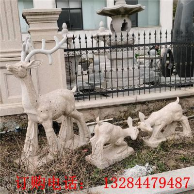 石雕大理石鹿雕塑