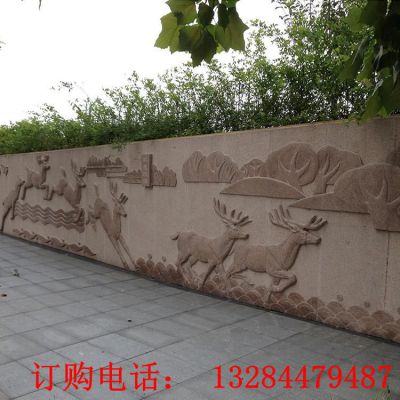 石雕浮雕鹿雕塑