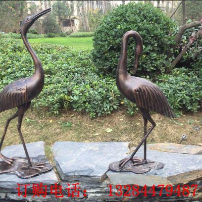 铸铜动物鹤雕塑