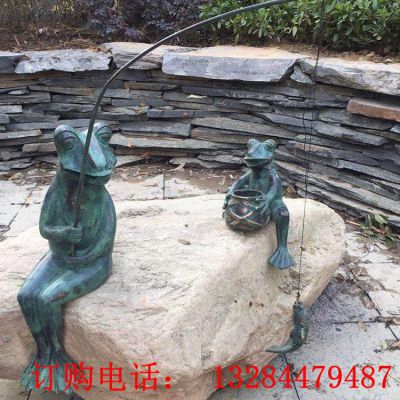 铸铜青蛙雕塑