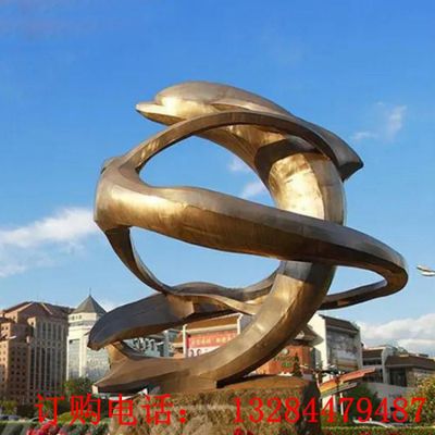 铸铜海豚雕塑