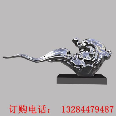 不锈钢镜面浪花雕塑