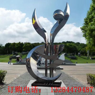 不锈钢校园鸽子雕塑