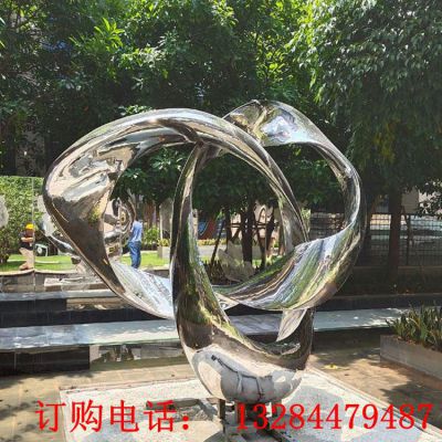 不锈钢抽象飘带雕塑