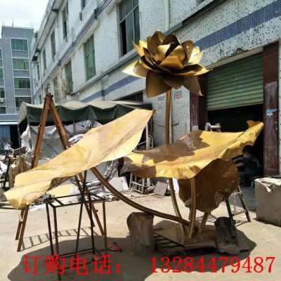不锈钢荷花雕塑