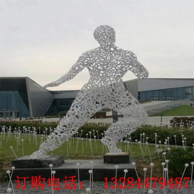 不锈钢镂空人物雕塑