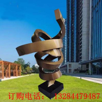 不锈钢抽象飘带雕塑