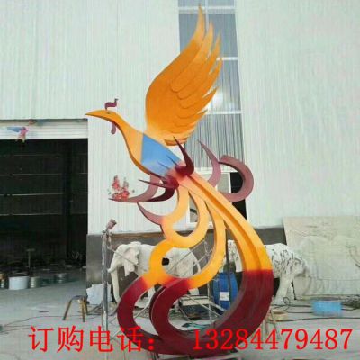 不锈钢抽象凤凰雕塑