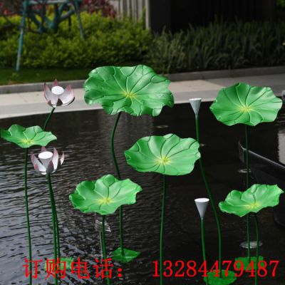 不锈钢仿真荷花雕塑