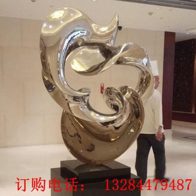不锈钢镜面海浪雕塑