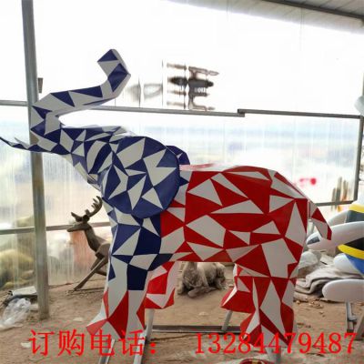 不锈钢彩绘大象雕塑